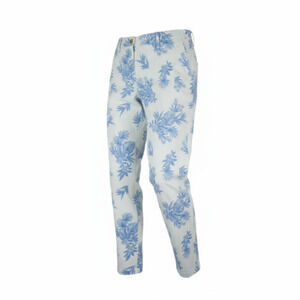 Talbots Pants Womens 2P Blue White Floral Cotton Relaxed Chino Cropped Preppy